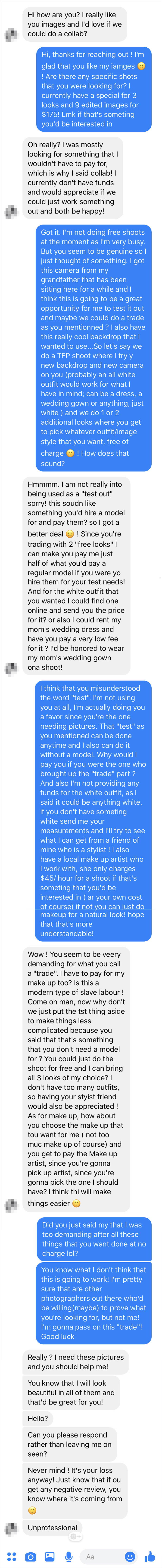 My Friend Is A Photographer And He Told Me That He Usually Gets Tons Of Messages Like This One!