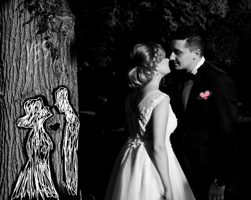 I Decided To Doodle Wedding Photos