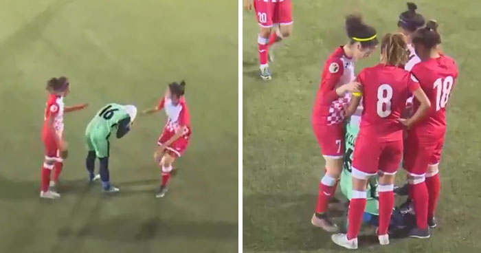 This Football Player’s Hijab Slipped Off So The Opposing Team Came To The Rescue