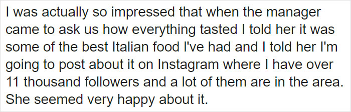 'Influencer' Expects To Get A Free Meal At This Restaurant 'For Exposure', Writes A Nasty One-Star Review When They Don't