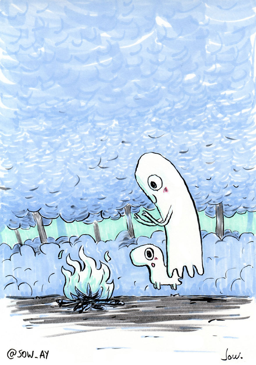 I Draw The Adventures Of A Little Ghost And His Cute Dog