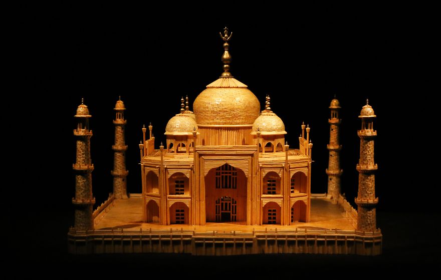 Guy Has Built A Miniature Model Of Taj Mahal Out Of Matchsticks Guy Has Built A Miniature Model Of Taj Mahal Out Of Matchsticks