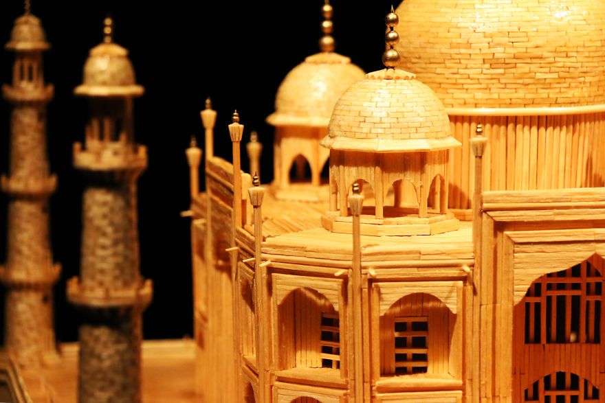 Guy Has Built A Miniature Model Of Taj Mahal Out Of Matchsticks Guy Has Built A Miniature Model Of Taj Mahal Out Of Matchsticks