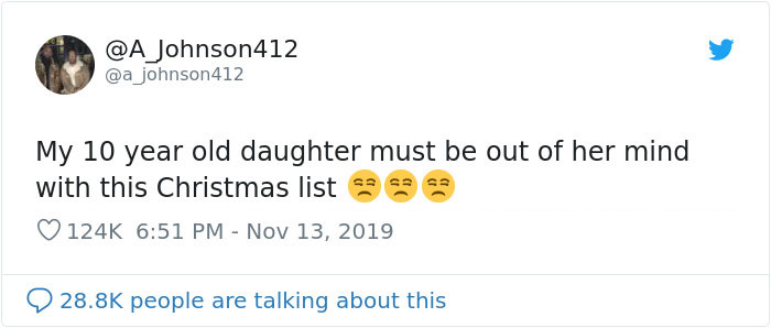People Are Cracking Up After This Dad Shared His 10-Year-Old Daughter's Christmas Wish List