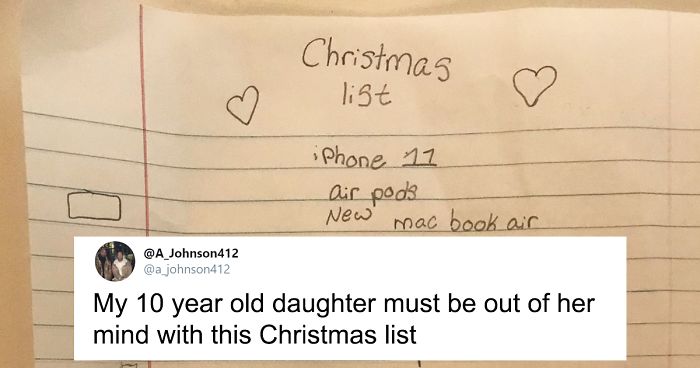 People Are Cracking Up After This Dad Shared His 10-Year-Old Daughter's  Christmas Wish List | Bored Panda