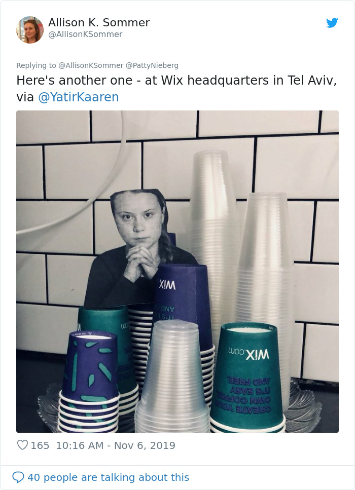 Office Workers Are Being Deterred From Using Plastic By These Photos Of Greta Thunberg