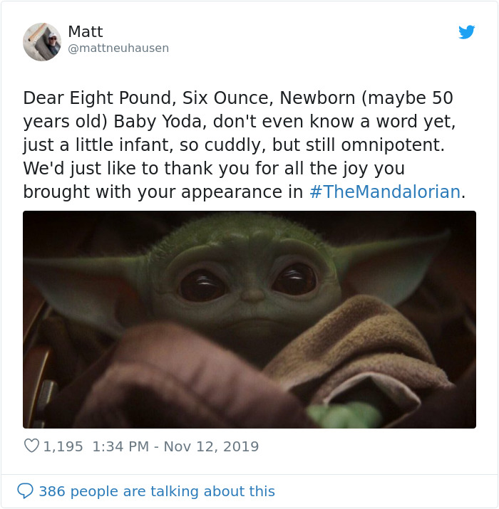 50-Year-Old Baby Version Of "Yoda" Appeared In 'The Mandalorian' Episode, And People Can't Handle The Cuteness