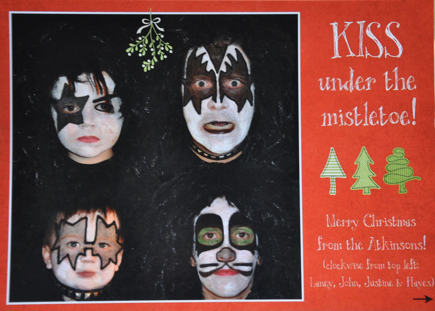 Kiss Under The Mistletoe! Our Kids Were Just 3 And 1 Here. ;)