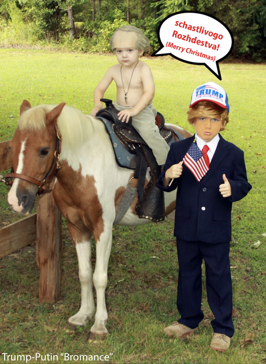 Our Sons - We Wanted To Put Trump On The Horse Too But He Was Too Heavy!