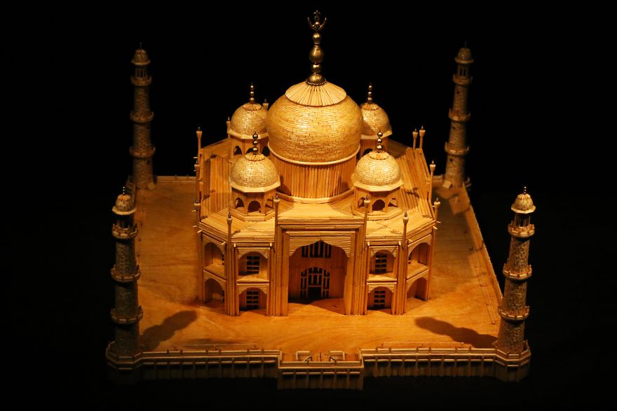 Guy Has Built A Miniature Model Of Taj Mahal Out Of Matchsticks Guy Has Built A Miniature Model Of Taj Mahal Out Of Matchsticks
