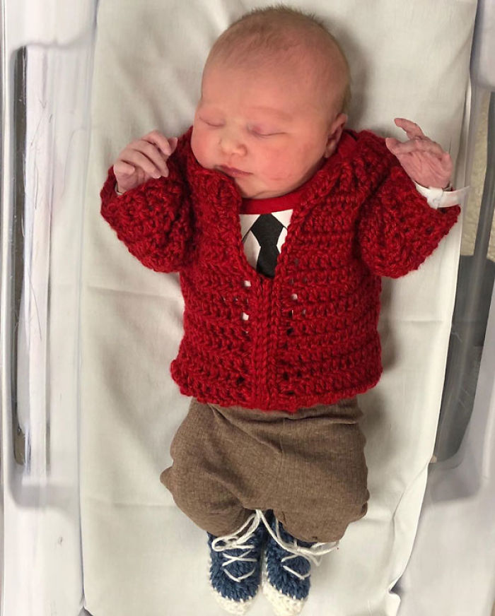 Hospital Dresses Newborns In Cute Red Cardigans To Honor Mister Rogers
