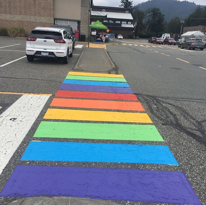 The City Council In A Canadian Town Voted Down A Rainbow Crosswalk, Citizens Found A Loophole And Painted 16 Of Them
