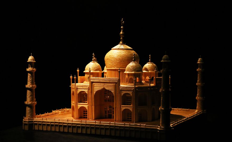 Guy Has Built A Miniature Model Of Taj Mahal Out Of Matchsticks Guy Has Built A Miniature Model Of Taj Mahal Out Of Matchsticks