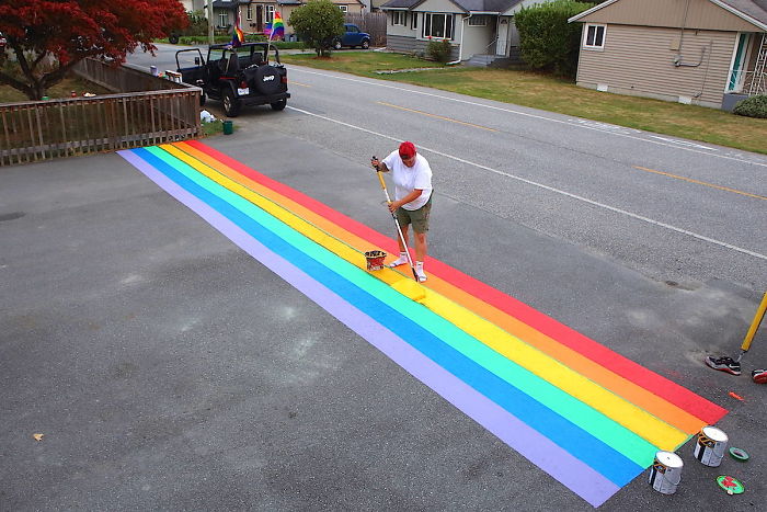 The City Council In A Canadian Town Voted Down A Rainbow Crosswalk, Citizens Found A Loophole And Painted 16 Of Them