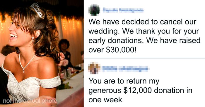 Image result for Delusional Bride Cancels Wedding, Thinks It’s Okay To Spend The $30K That Guests Donated For It