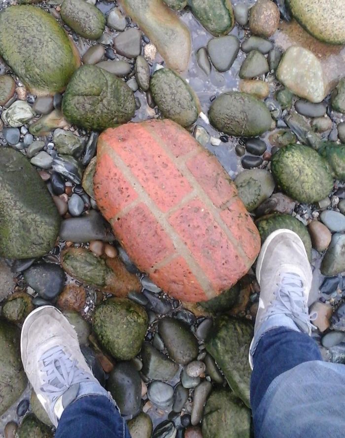 I Was In Ireland Two Years Ago And Found This Piece Of A Brick Wall That Had Been Shaped By The Surf