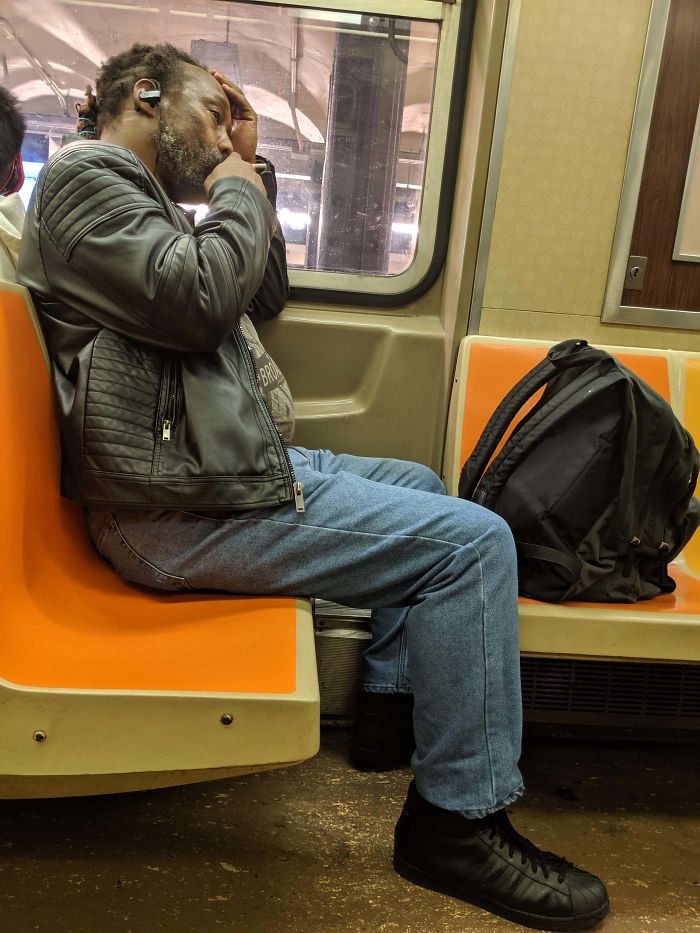 This Guy Smoking In A Subway Car