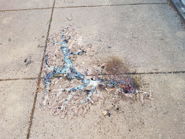 This Sidewalk Was Melted Into Glass By A Fallen Live Wire