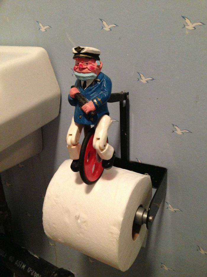 This Little Sailor Lives In My Grandparents Bathroom. He's Seen Some S**t