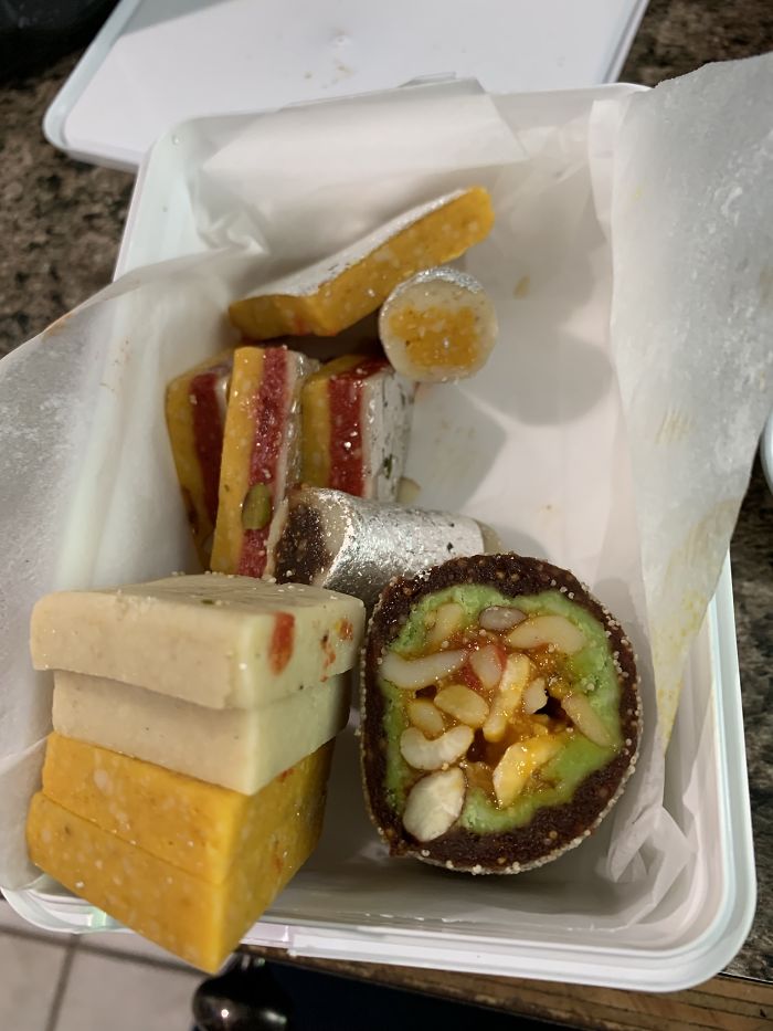 My Boss Just Got Married, And Due To A Combination Of Indian Tradition And Him Being A Bro, He Brought Us These Little Snackboxes. He Left Before I Could Ask Him Much About Them. What Are They Called And What Are They Made Out Of?