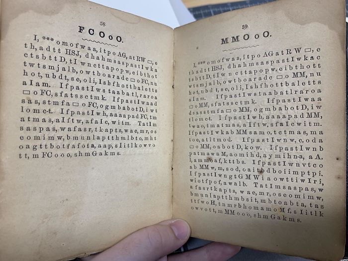 A Pre-1950 Book That Appears To Be Made Up Of Dialogues And Monologues, Maybe Made Up Of The First Letter Of Each Word In The Series? Anyone Know What It Is?