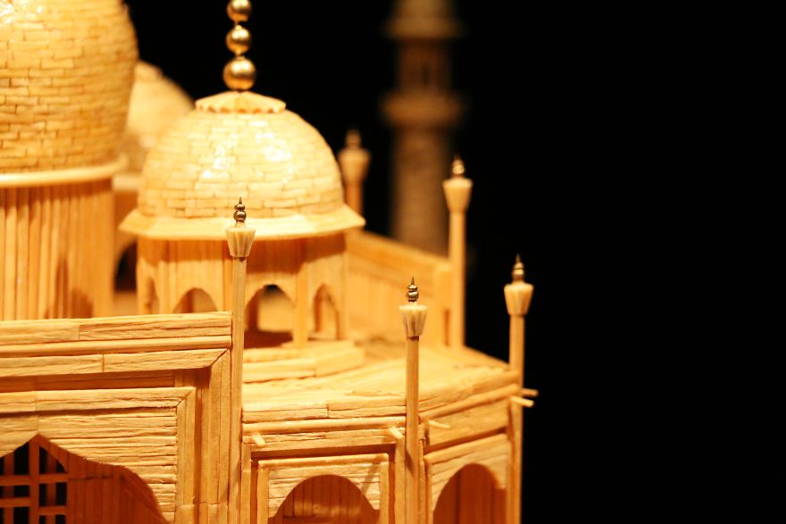 Guy Has Built A Miniature Model Of Taj Mahal Out Of Matchsticks Guy Has Built A Miniature Model Of Taj Mahal Out Of Matchsticks
