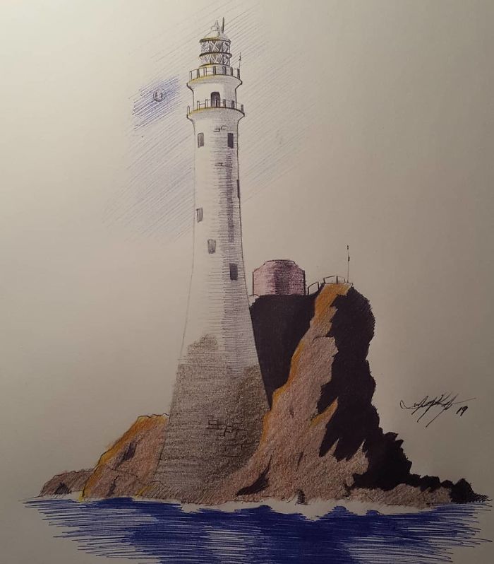 Fun Study Of A Lighthouse. Pen And Ink With Colored Pencils. I Enjoy The Quickness Of This Type Of Mixed Media Approach. It Just Feels Good To Draw.
#illustration #charcoal #artist #guitarists #pendrawings #lighthouse