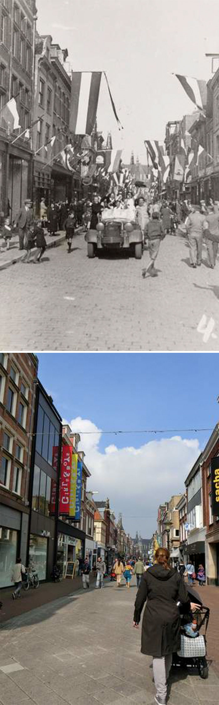 Langestraat In Alkmaar After Liberation