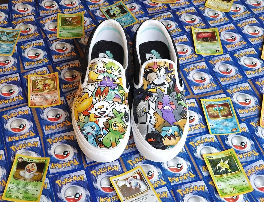 Custom Painted Vans- Pokemon - Sword & Shield Custom Painted Vans- Pokemon - Sword & Shield