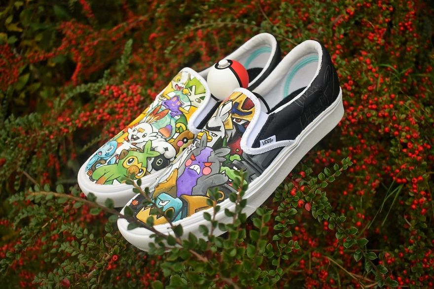 Custom Painted Vans- Pokemon - Sword & Shield Custom Painted Vans- Pokemon - Sword & Shield