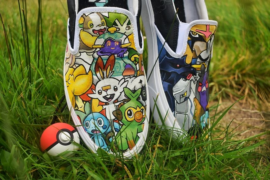 Custom Painted Vans- Pokemon - Sword & Shield Custom Painted Vans- Pokemon - Sword & Shield