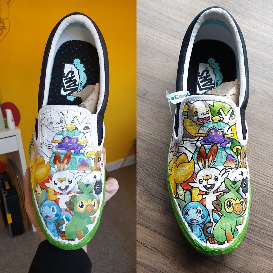 Custom Painted Vans- Pokemon - Sword & Shield Custom Painted Vans- Pokemon - Sword & Shield