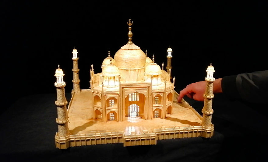 Guy Has Built A Miniature Model Of Taj Mahal Out Of Matchsticks Guy Has Built A Miniature Model Of Taj Mahal Out Of Matchsticks