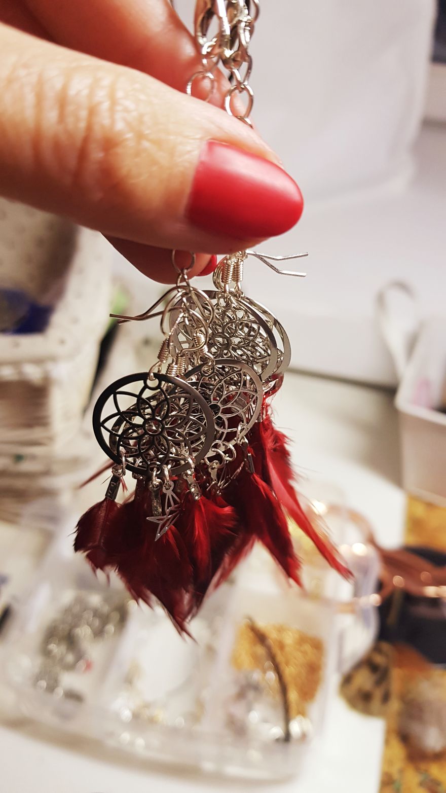 Zero Waste, Boho Earrings, Made Of Bird Feathers Zero Waste, Boho Earrings, Made Of Bird Feathers