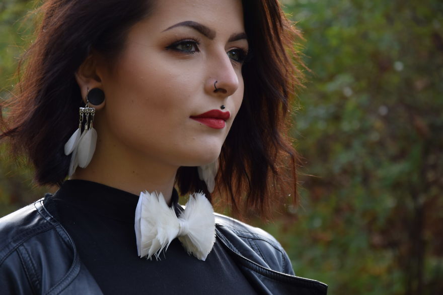 Zero Waste, Boho Earrings, Made Of Bird Feathers Zero Waste, Boho Earrings, Made Of Bird Feathers