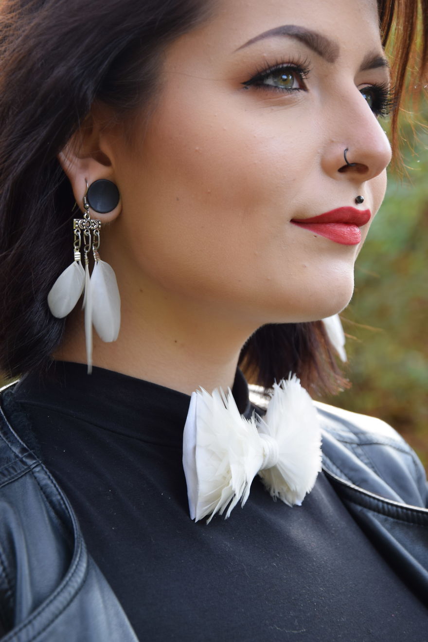 Zero Waste, Boho Earrings, Made Of Bird Feathers Zero Waste, Boho Earrings, Made Of Bird Feathers