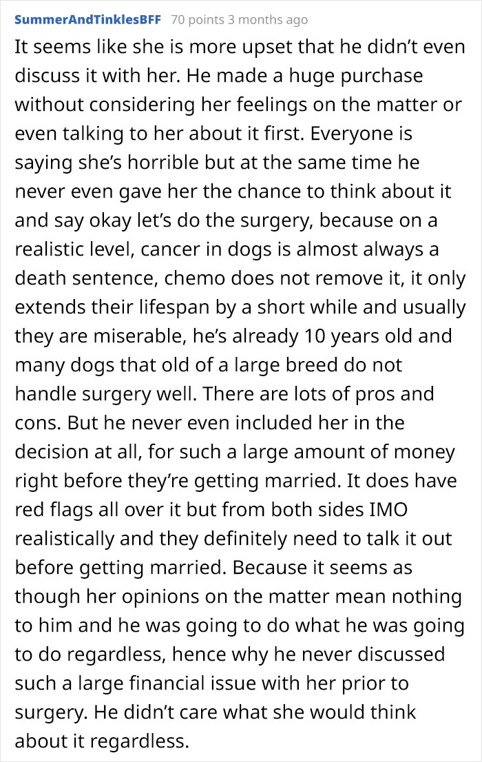"My Fiancée Isn’t Speaking To Me After I Used 'Our' Money To Help My Dog"