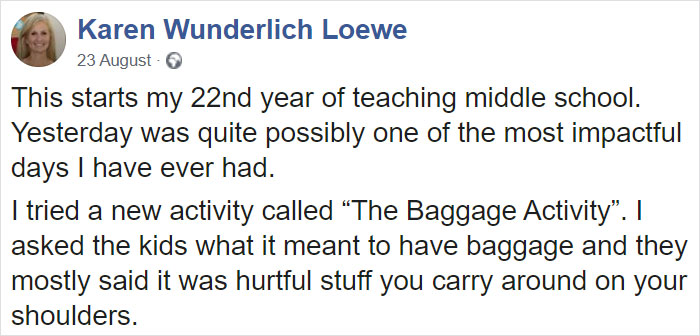 Kids Are Left In Tears After Listening To Each Other's Baggage During Teacher's New Kindness Activity