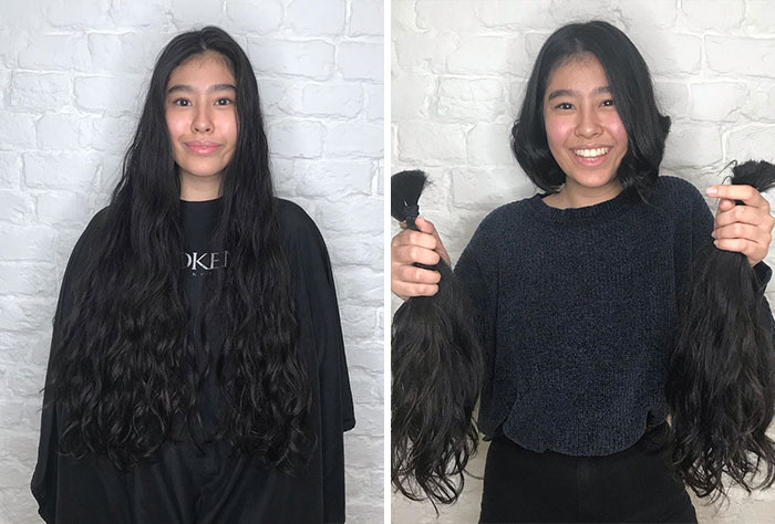 So This Happened Today. This Very Brave Lady Is Donating Her Hair To "Little Princess Trust" Charity, What A Lovely Thing To Do