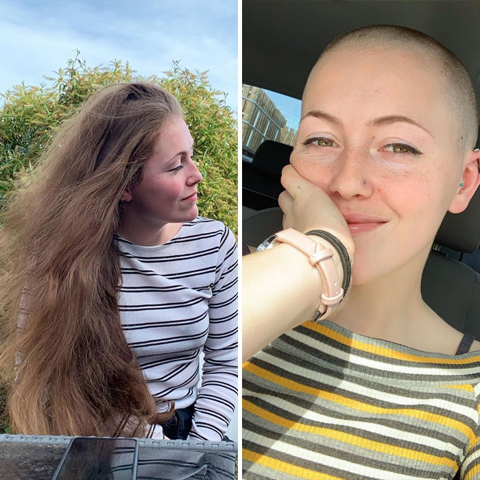 30 Pics Of People Before And After Cutting Their Long Hair To Donate It To  Cancer Patients | Bored Panda