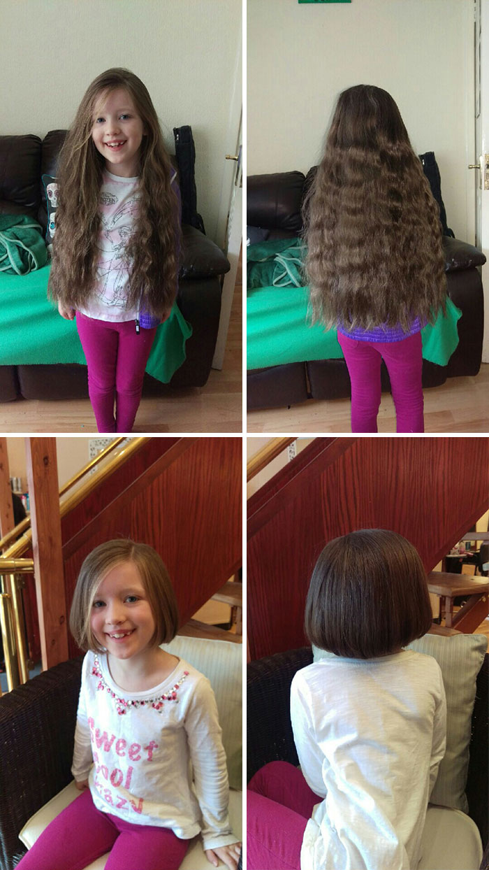 Today My 7 Year Old Donated Her Hair To Charity