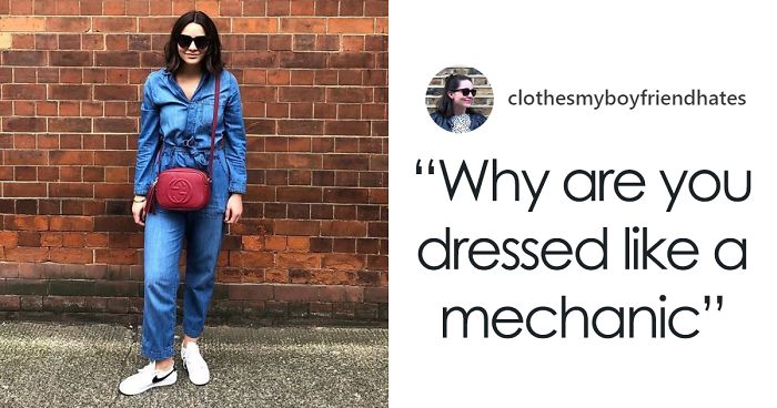 Woman Posts Outfit Pics Her Boyfriend Hates, Captions Each One With A Quote From Him (30 Pics)