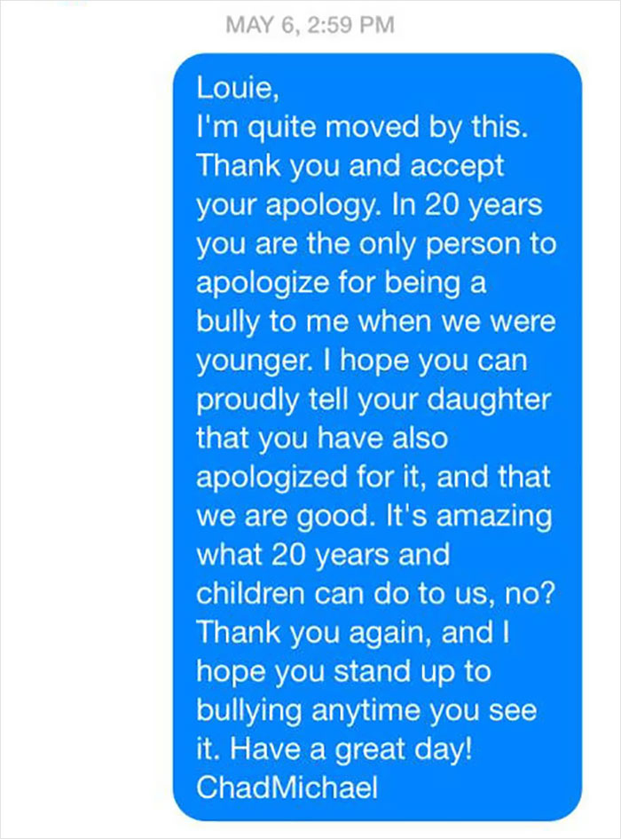 Dad Has To Tell His Daughter He Was A Bully At School, Feels So Bad He Apologizes To His Victim 20 Years Later