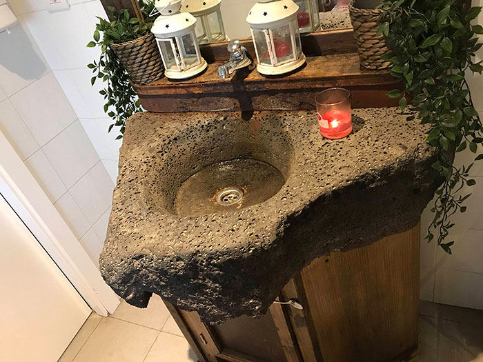 This Bathroom Sink Is Made From Igneous Rock From Volcanic Lava