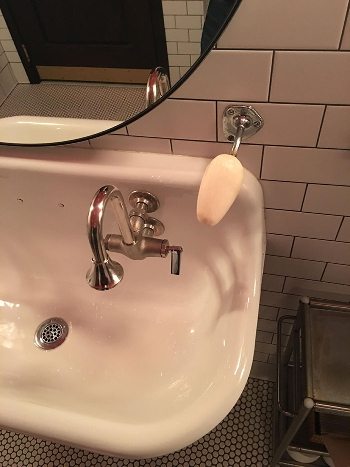 This Cocktail Lounge I Went To Has Bars Of Soap Mounted To The Wall In The Bathroom