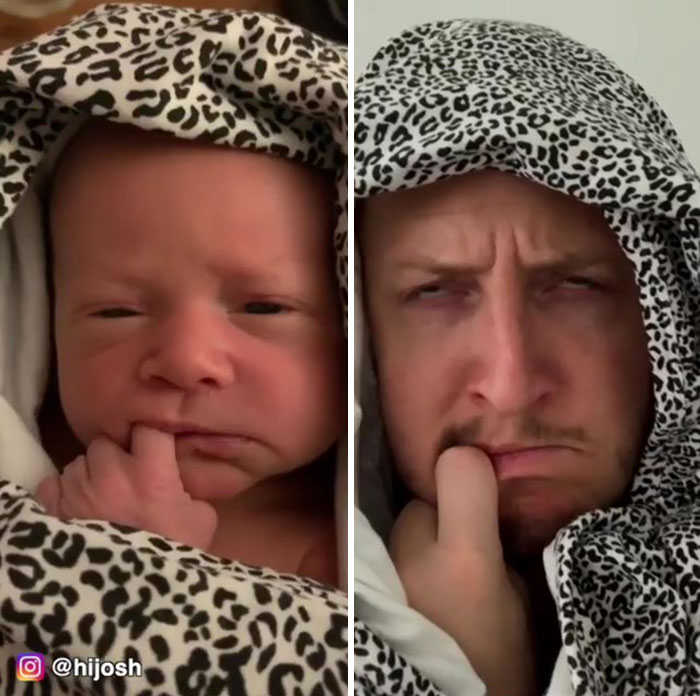 Dad Recreates Hilarious Faces His Daughter Makes When Drinking Milk