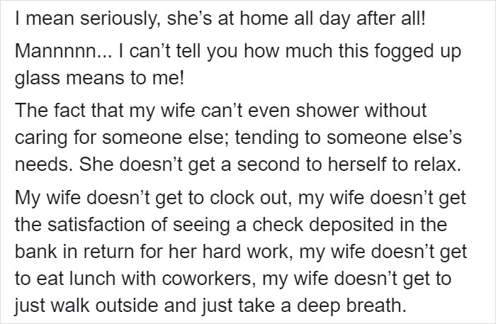 Dad's Shower Door Pics Goes Viral Along With Recognition Of His Stay-At-Home Wife's Work