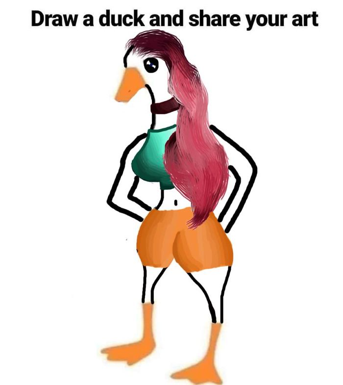 Drawing-Duck-People-Art