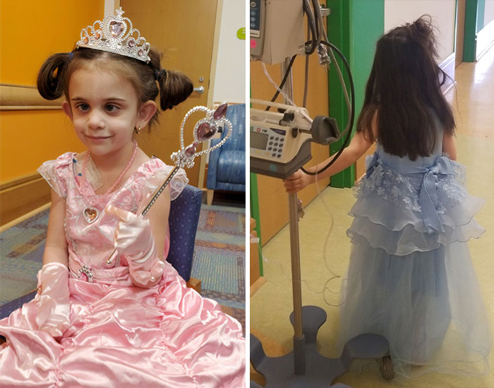 5 Y.O. Girl Wears Different Princess Dresses To Each Chemo Treatment
