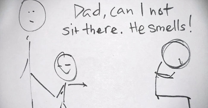 Dad Shows What To Tell Kids If They Complain Strangers Are ‘Smelly’ In A Comic